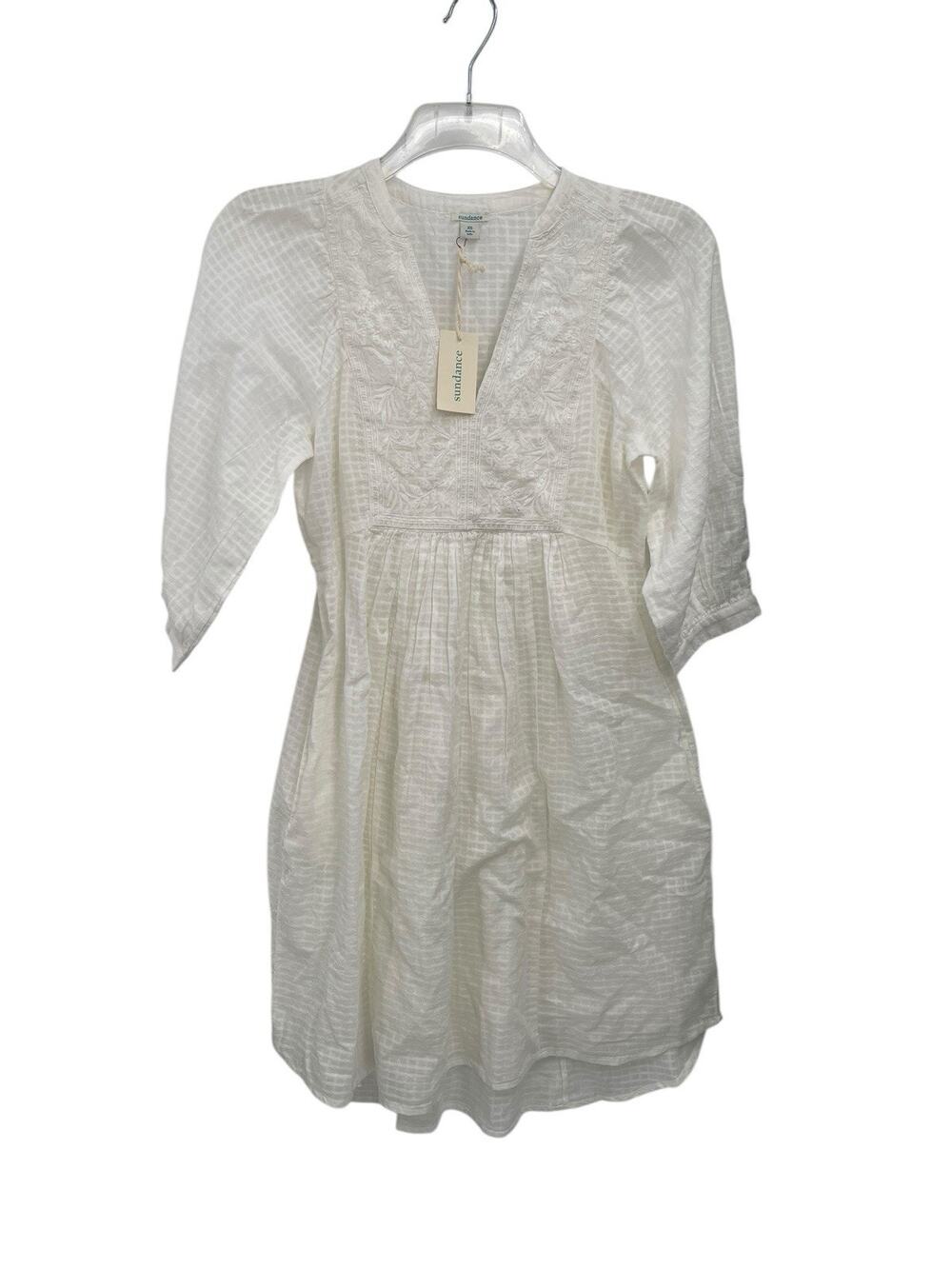 NWT Sundance Sonata Easy Dress Embroidered White Size XS